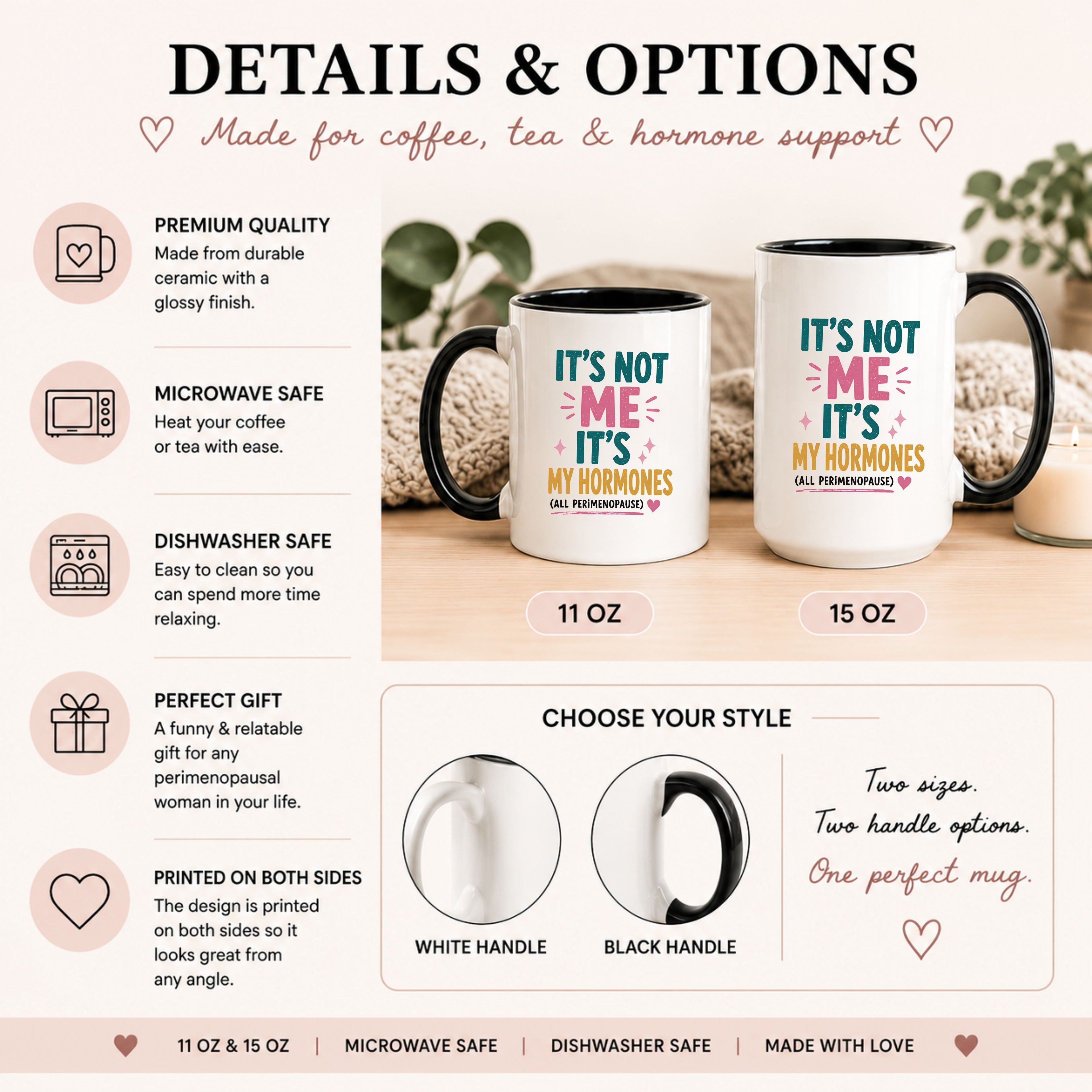 Retro It's Not Me It's My Hormones Mug | Funny Menopause Gift